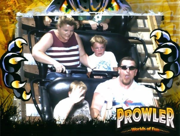 Jamon and family on Prowler at Worlds of Fun