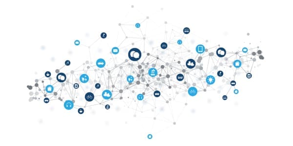 A web of different online things representing the connection of websites